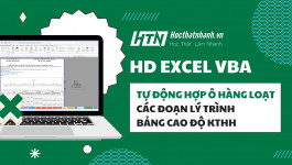 Tự động hợp ô giữa các cọc lý trình bảng cao độ kích thước hình học trong Excel VBA