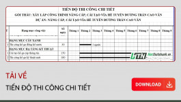 Tiến độ thi công chi tiết