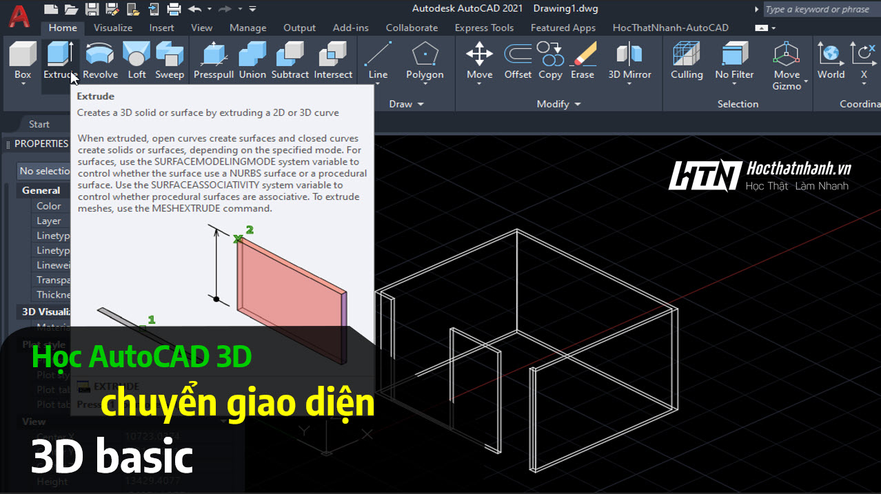 Chuẩn bị cho việc vẽ 3D trên AutoCAD