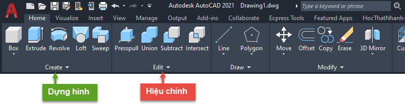 Học AutoCAD 3D dựng hình và hiệu chỉnh 3D HocThatNhanh.vn