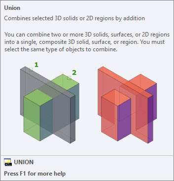 lệnh union AutoCAD 3D hocthatnhanh.vn