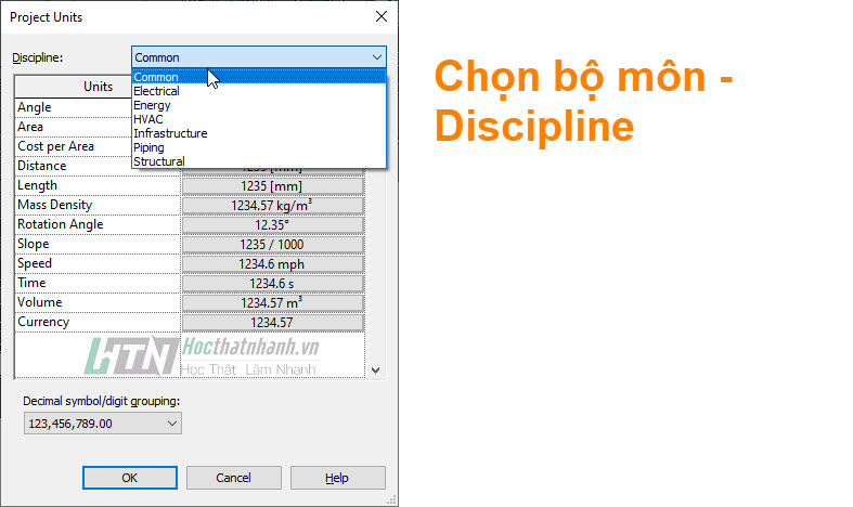 Cách đổi đơn vị trong Revit - Bước 2