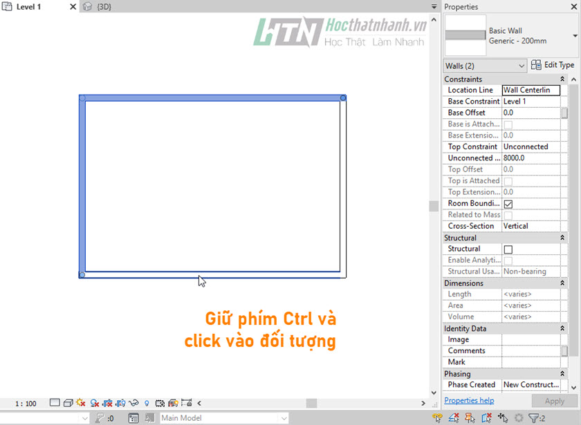 Chọn đối tượng trong Revit - Cách 2