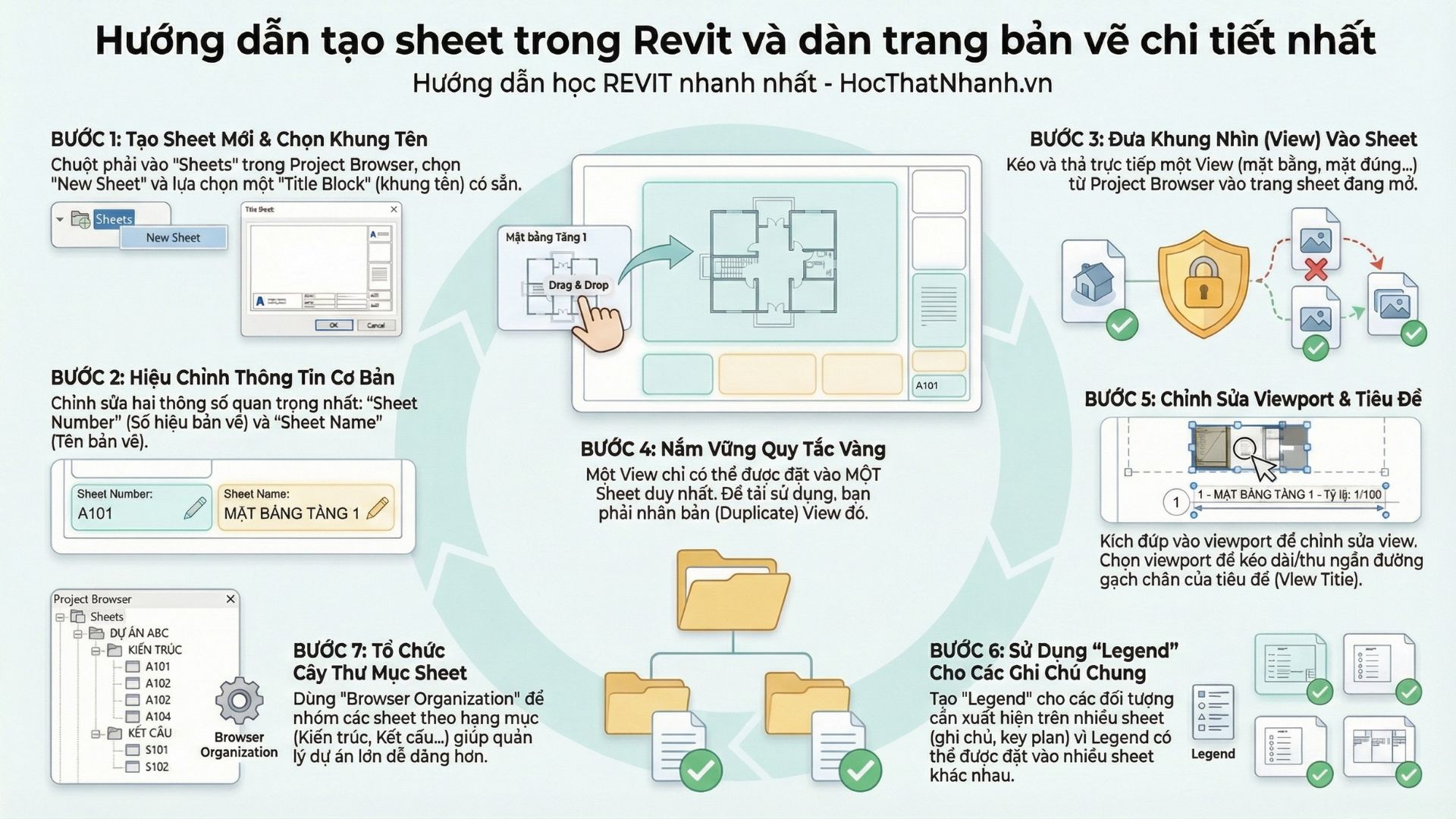 Hướng dẫn tạo sheet trong Revit và dàn trang bản vẽ chi tiết nhất