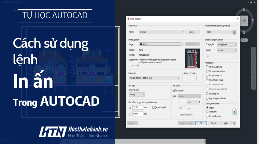 Bước nào để lựa chọn máy in cho bản vẽ cad trong autocad?
