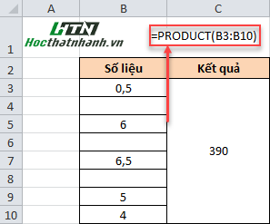 hàm PRODUCT h2