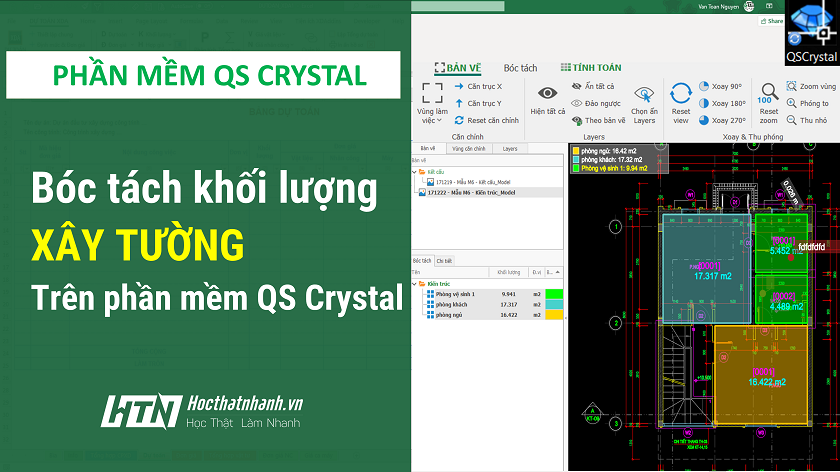Bóc tách khối lượng xây tường trên phần mềm QS Crystal
