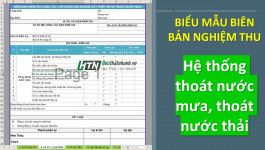 Mẫu biên bản nghiệm thu hệ thống thoát nước mưa, thoát nước thải