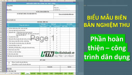 Mẫu biên bản nghiệm thu phần hoàn thiện của công trình dân dụng