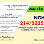 Nghị định 214/2025/NĐ-CP Quy định chi tiết một số điều và biện pháp thi hành Luật đấu thầu về LCNT